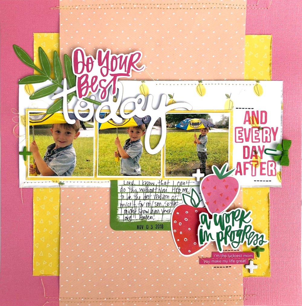 Do Your Best Today 12x12 Scrapbooking Layout for PageMaps Featuring Bella Blvd & Illustrated Faith Fruit of the Spirit Collection - Lydia Cost