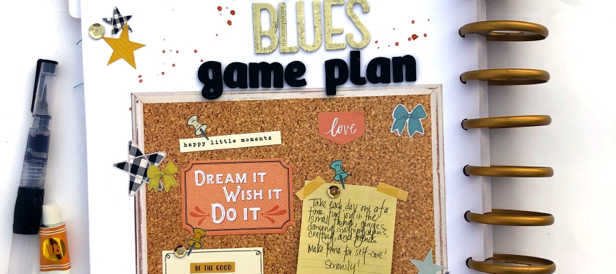 Winter Blue Game Plan Spread using The Reset Girl Winter Mini Kit and the Crafty Club Playbook - Lydia Cost